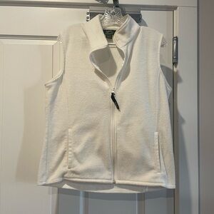 Woolrich Ivory Fleece Vest with Zip Closure size large